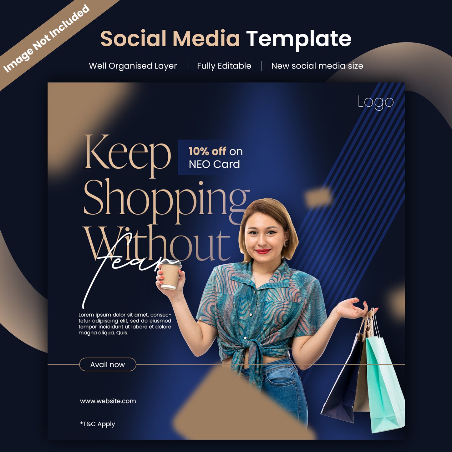 Keep Shopping Without Fear – Fashion & Retail Instagram Post Template